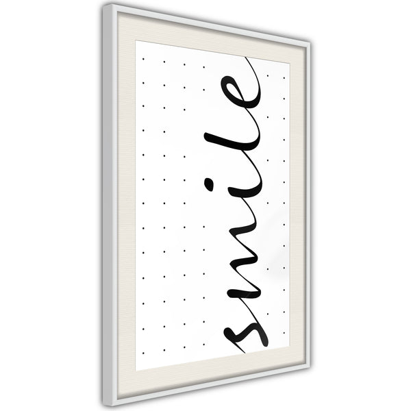 Poster - Smile  - wit passepartout