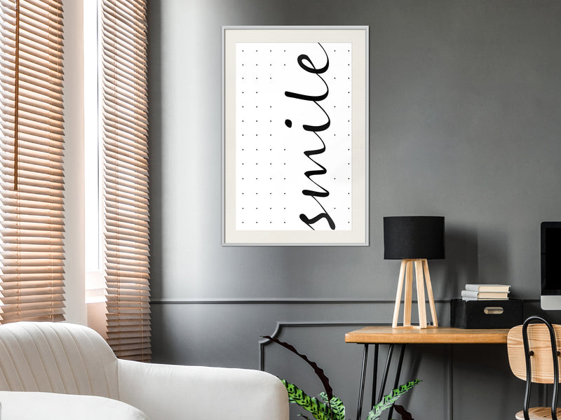 Poster - Smile  - wit passepartout