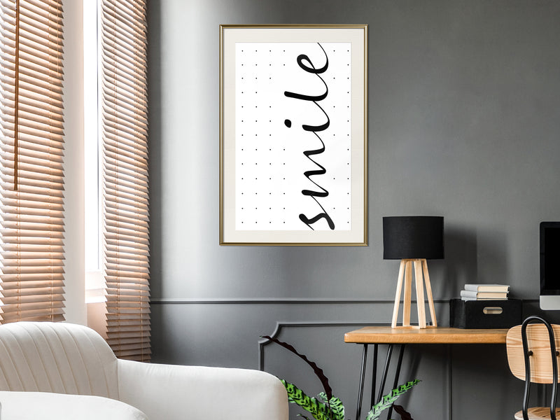 Poster - Smile  - goud passepartout