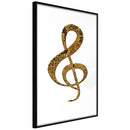 Poster - Golden Treble Clef  - zwart