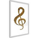 Poster - Golden Treble Clef  - wit