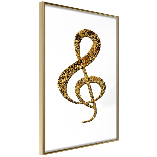 Poster - Golden Treble Clef  - goud