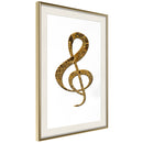 Poster - Golden Treble Clef  - goud passepartout