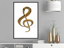 Poster - Golden Treble Clef  - zwart