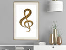 Poster - Golden Treble Clef  - goud passepartout