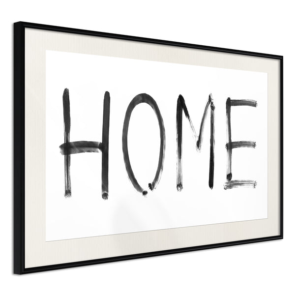 Poster - Simply Home (Horizontal)  - zwart passepartout