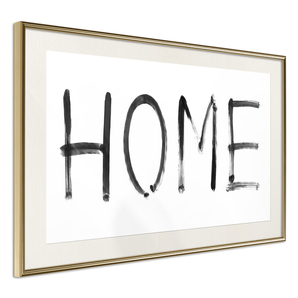 Poster - Simply Home (Horizontal)  - goud passepartout