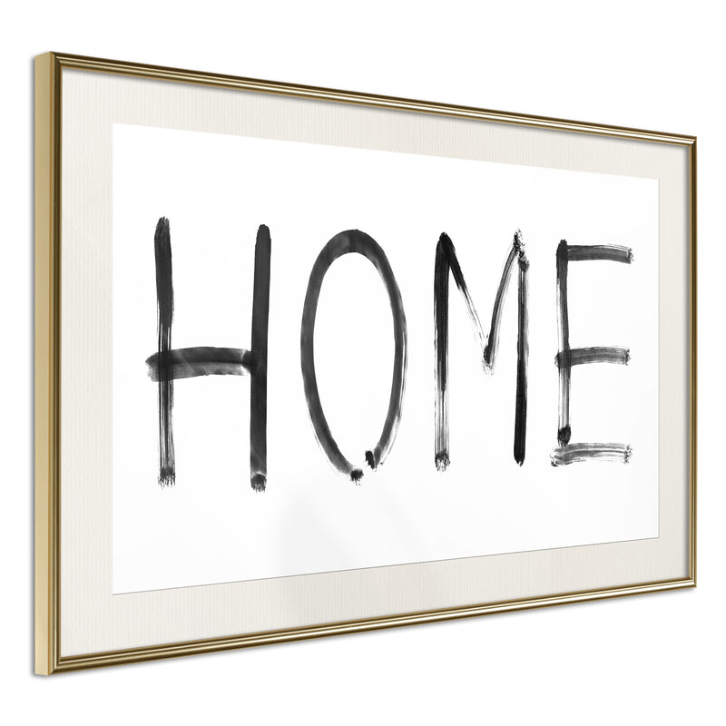 Poster - Simply Home (Horizontal)  - goud passepartout