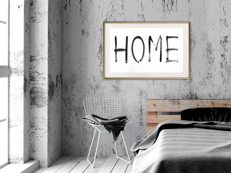 Poster - Simply Home (Horizontal)  - goud passepartout