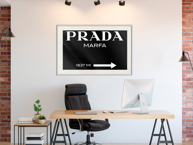 Poster - Prada (Black)  - wit passepartout