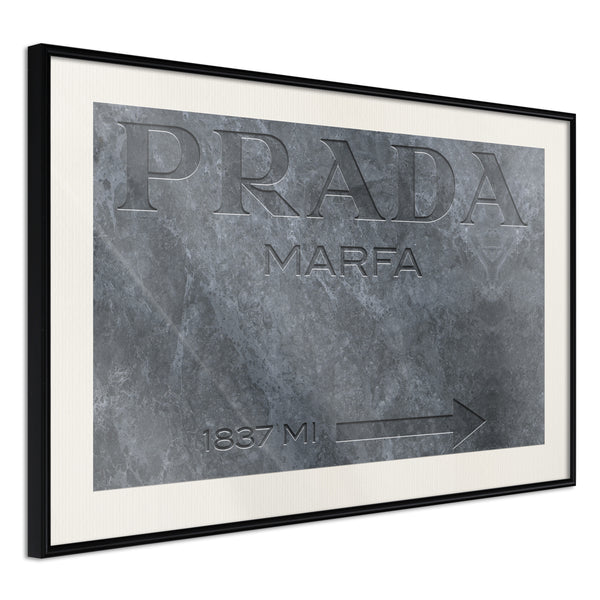 Poster - Prada (Grey)  - zwart passepartout