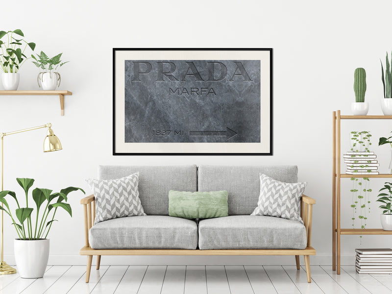 Poster - Prada (Grey)  - zwart passepartout