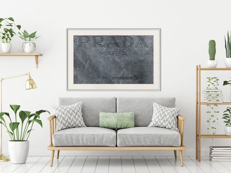 Poster - Prada (Grey)  - wit passepartout