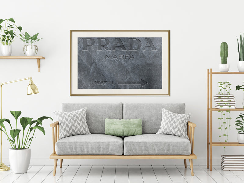 Poster - Prada (Grey)  - goud passepartout