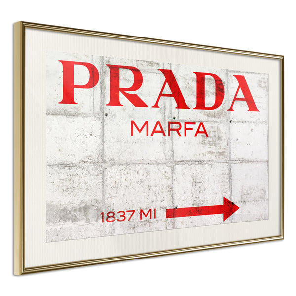 Poster - Prada (Red)  - goud passepartout