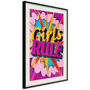 Poster - Girls Rule (Colour)  - zwart passepartout