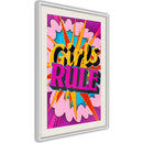 Poster - Girls Rule (Colour)  - wit passepartout