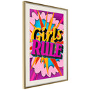 Poster - Girls Rule (Colour)  - goud passepartout