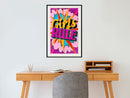 Poster - Girls Rule (Colour)  - zwart passepartout
