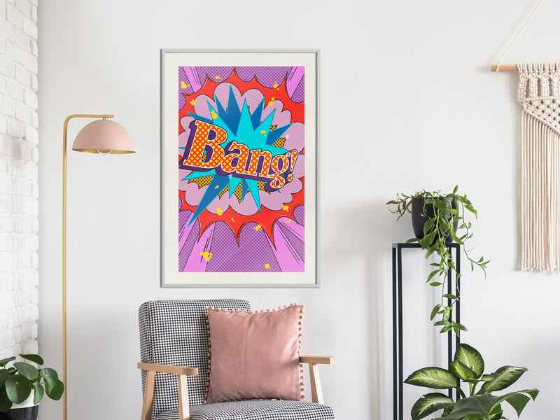 Poster - Bang!  - wit passepartout