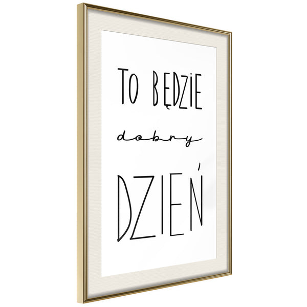 Poster - Good Day  - goud passepartout