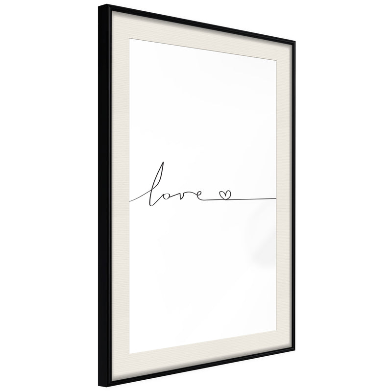 Poster - Love Pulse  - zwart passepartout