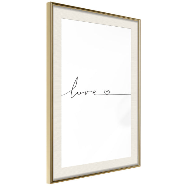 Poster - Love Pulse  - goud passepartout