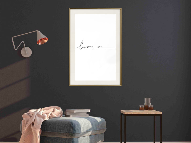 Poster - Love Pulse  - goud passepartout
