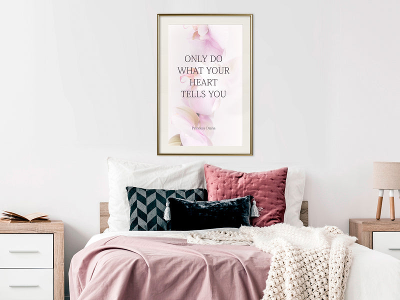 Poster - Follow Your Heart I  - goud passepartout