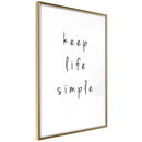 Poster - Simple Life  - goud