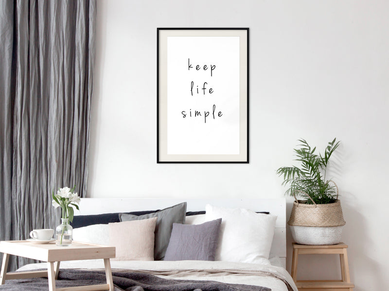 Poster - Simple Life  - zwart passepartout