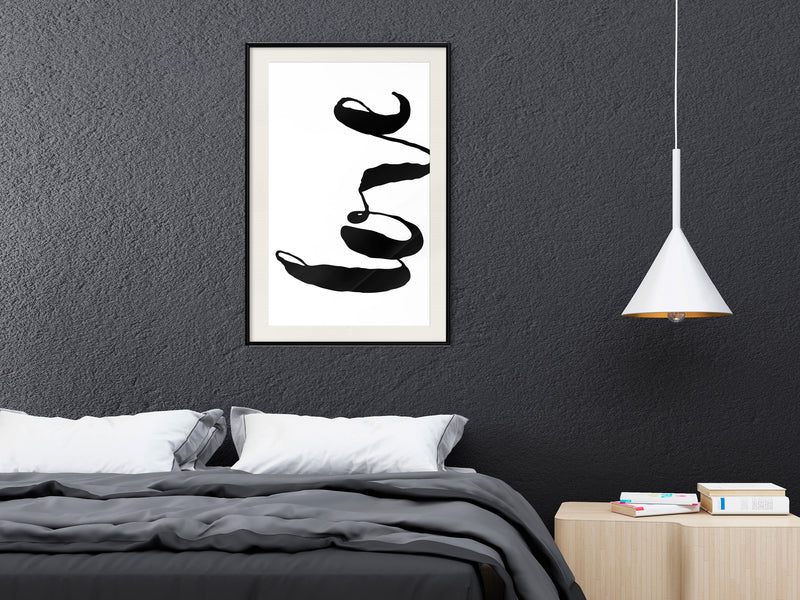 Poster - Love Sideways  - zwart passepartout