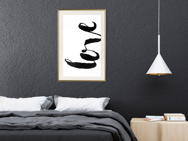Poster - Love Sideways  - goud passepartout