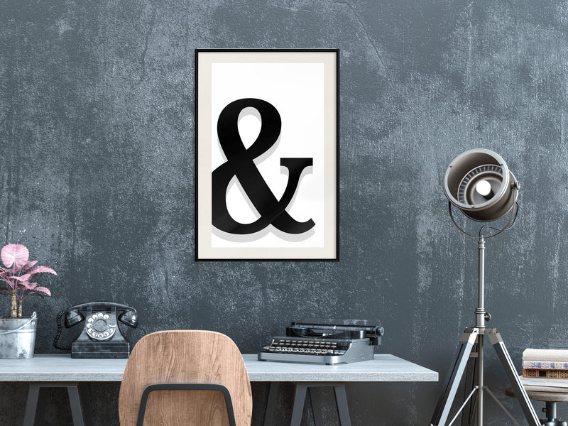Poster - Ampersand's Shadow  - zwart passepartout