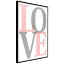 Poster - Grey-Pink Love  - zwart