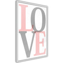Poster - Grey-Pink Love  - wit