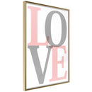 Poster - Grey-Pink Love  - goud