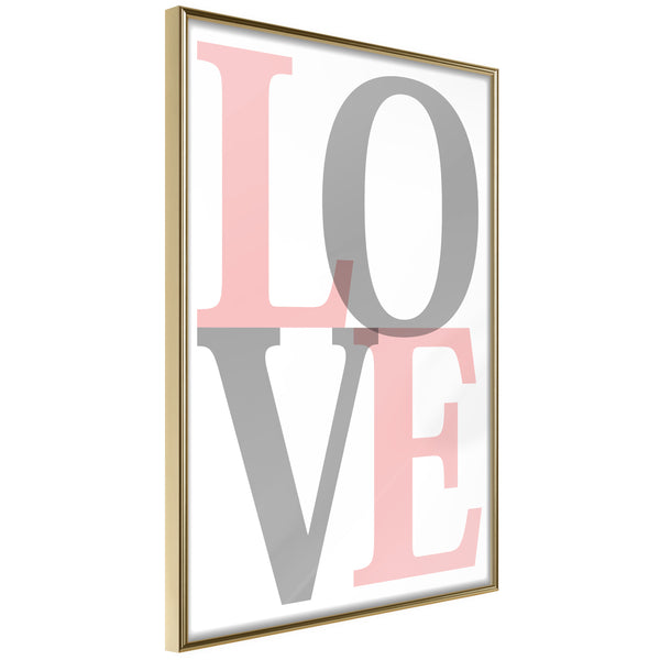 Poster - Grey-Pink Love  - goud