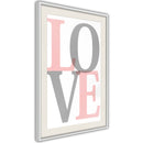 Poster - Grey-Pink Love  - wit passepartout