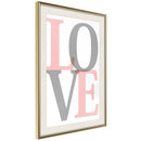 Poster - Grey-Pink Love  - goud passepartout