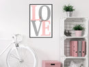 Poster - Grey-Pink Love  - zwart