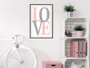 Poster - Grey-Pink Love  - zwart passepartout