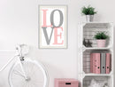 Poster - Grey-Pink Love  - wit passepartout