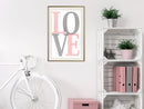 Poster - Grey-Pink Love  - goud passepartout