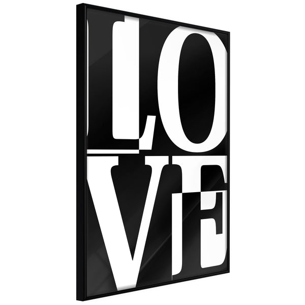 Poster - Love Chessboard  - zwart