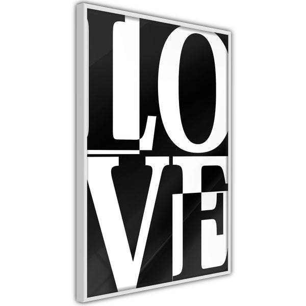Poster - Love Chessboard  - wit