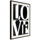 Poster - Love Chessboard  - zwart passepartout