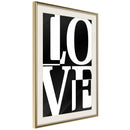 Poster - Love Chessboard  - goud passepartout