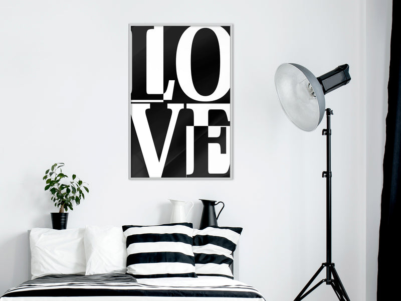 Poster - Love Chessboard  - wit