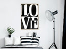 Poster - Love Chessboard  - goud
